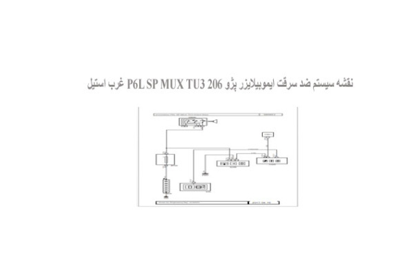  نقشه سیستم ضد سرقت ایموبیلایزر پژو 206 P6L SP MUX TU3 غرب استیل