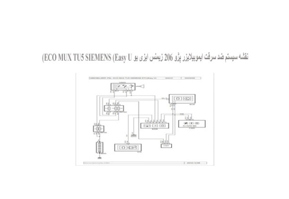  نقشه سیستم ضد سرقت ایموبیلایزر پژو 206 زیمنس ایزی یو ECO MUX TU5 SIEMENS (Easy U)
