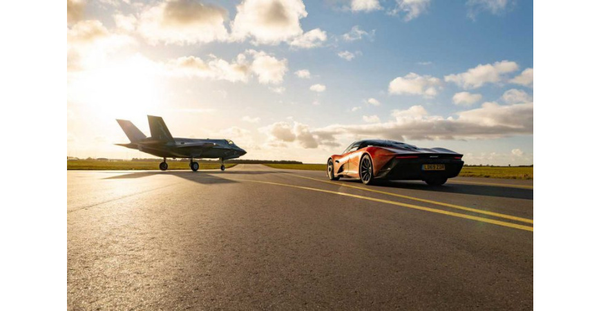 نبرد جذاب مک‌لارن اسپیدتیل و جنگنده F35